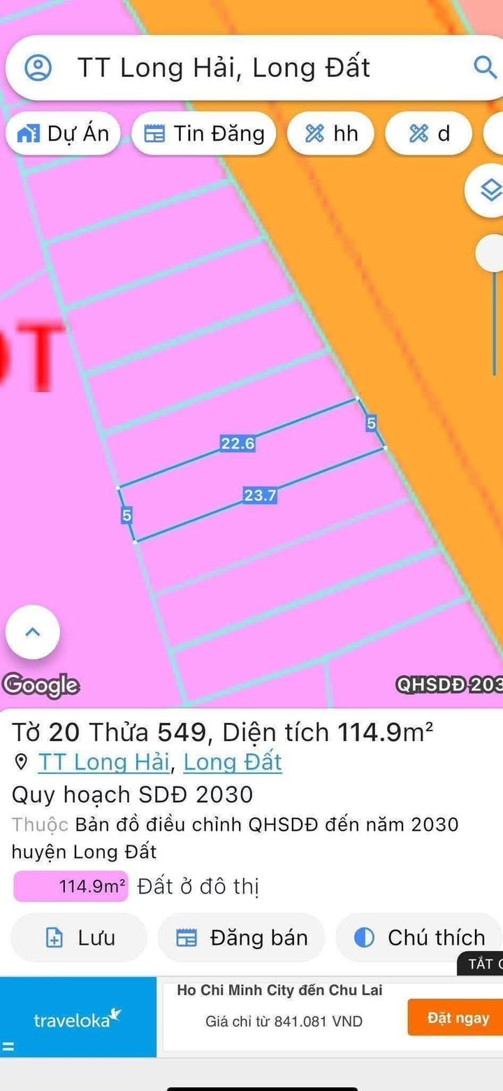 Đất mặt tiền Nguyễn Lương Bằng, Long Hải 115m² giá 2.39 tỷ - Chính chủ bán gấp!