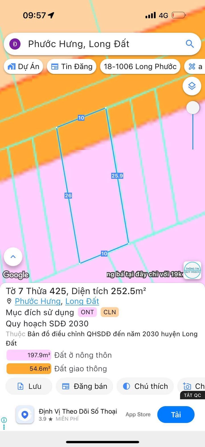 Đất nền Phước Hưng Bà Rịa - Vũng Tàu 125m² giá 1.35 tỷ - Sổ hồng chính chủ!