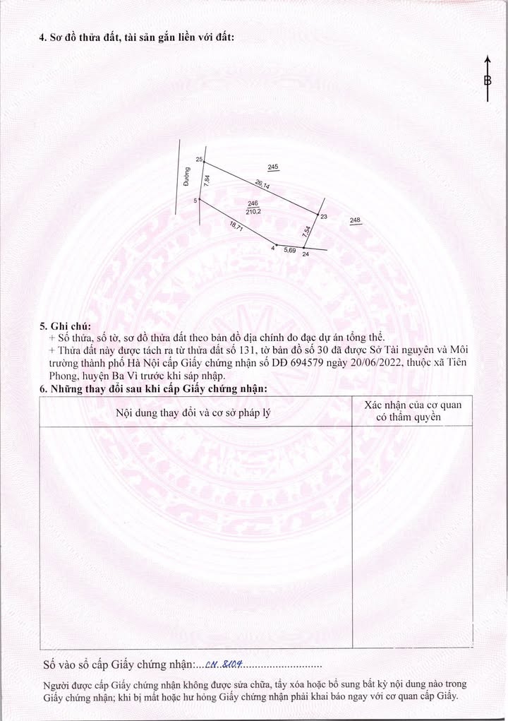 Đất nền tại xã Quảng Oai, Ba Vì 210m² giá 1 tỷ - Đầu tư sinh lời lý tưởng!
