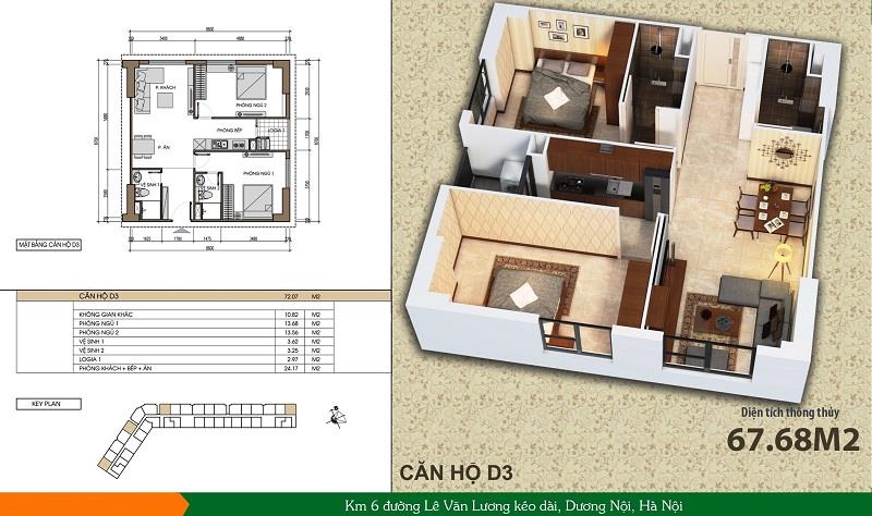 Căn hộ Xuân Mai Spark ABC 67m² giá thỏa thuận - Căn góc 2 mặt thoáng!