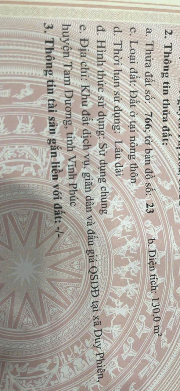 Đất tái định cư Duy Phiên 130m² giá 2 tỷ - Đầu tư tiềm năng tại Vĩnh Phúc!