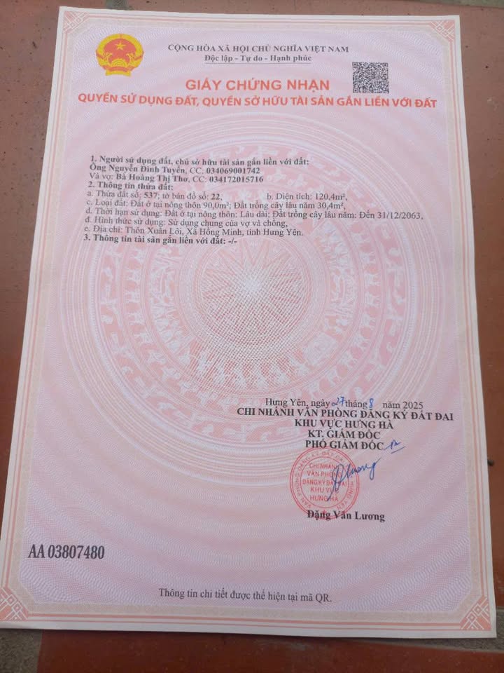 Đất thổ cư Hồng Minh 120m² giá thỏa thuận - Cơ hội đầu tư tuyệt vời!