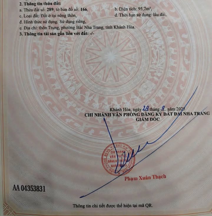 Đất thổ cư 95.2m² tại Thôn Trung, Vĩnh Phương - Giá chỉ 1.47 tỷ, chính chủ bán gấp!