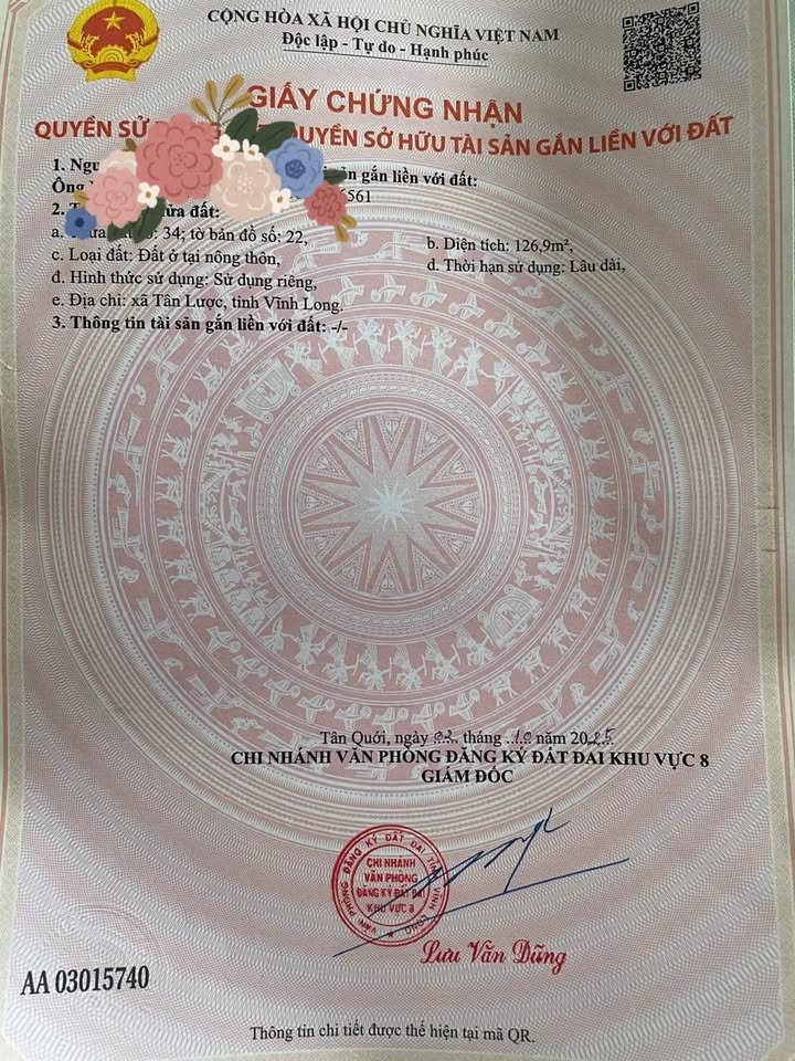 Đất nền mặt tiền đường số 6, xã Tân Lược, 126m² giá 539 triệu - Sổ đỏ chính chủ, vị trí đắc địa!