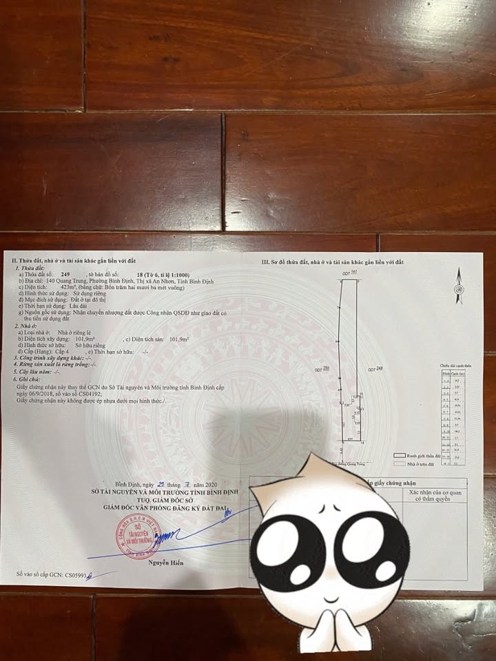 Nhà mặt tiền đường Quang Trung, An Nhơn 423m² giá 13.9 tỷ - Sổ đỏ chính chủ!