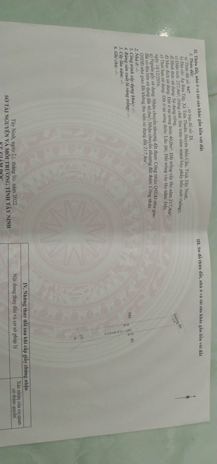 Đất nền Bến Cầu 250m² giá 500 triệu - Cơ hội đầu tư hấp dẫn!