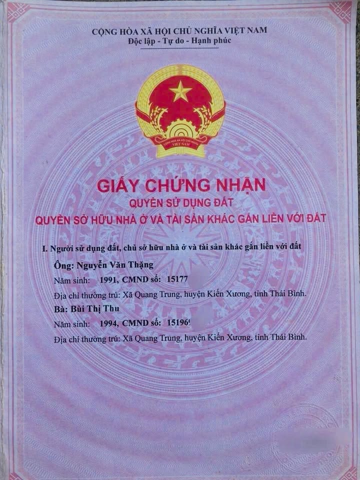 Đất nền tại xã Quang Trung, huyện Kiến Xương, Thái Bình 100m² - Vị trí trung tâm, tiện ích đầy đủ!