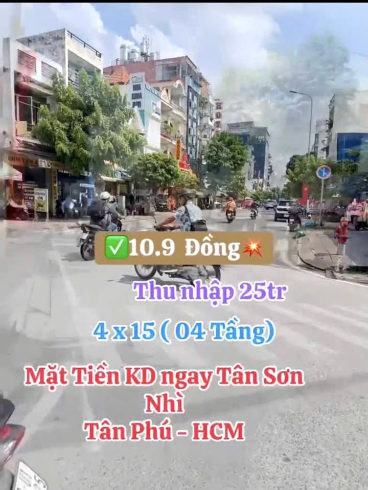 FrontHouse 4 Tầng Tại Tân Sơn Nhì 60m² Giá 10.9 Tỷ - Đầu Tư Kinh Doanh Sinh Lời