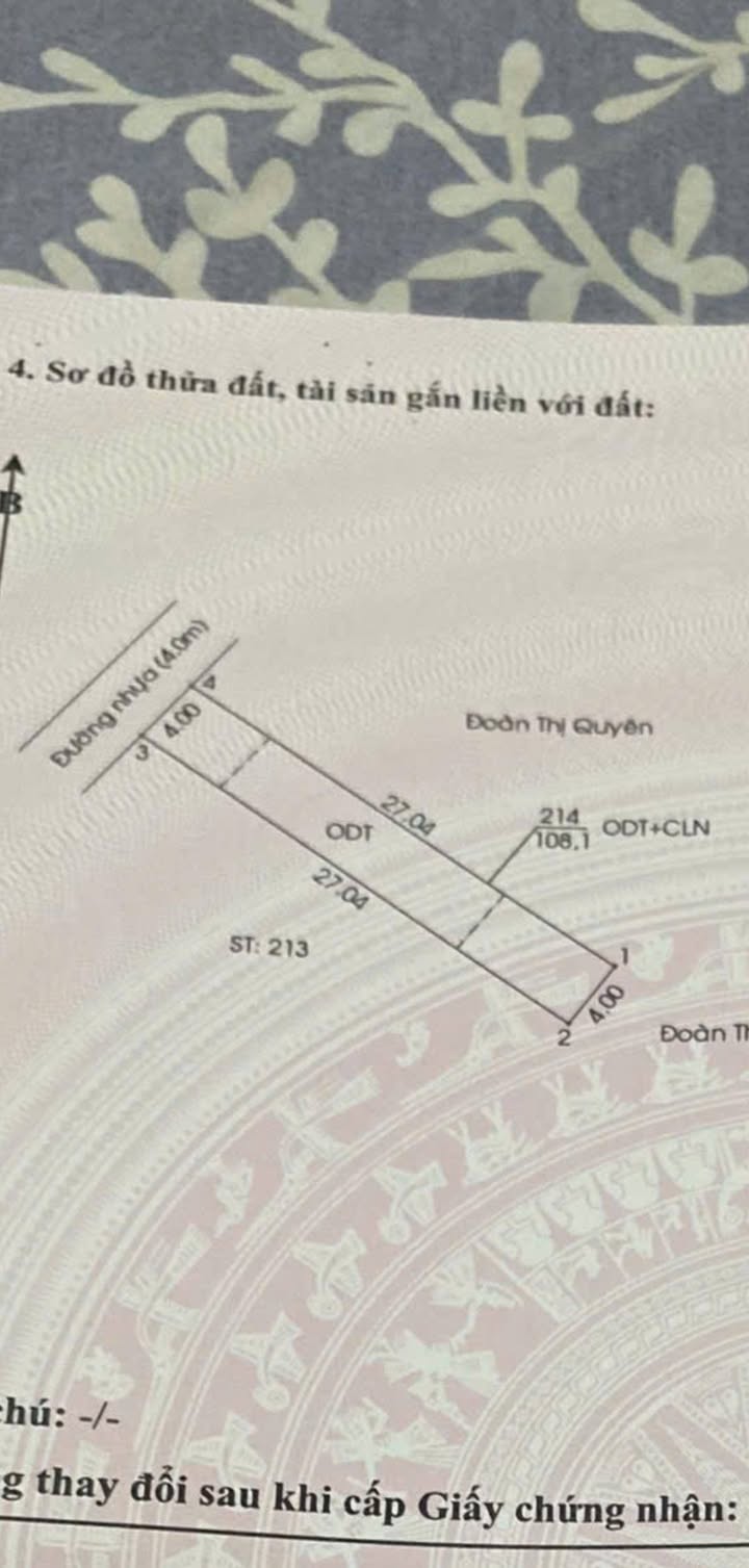 Đất thổ cư 108m² tại Hiệp An, Thủ Dầu Một - Giá chỉ 1.2 tỷ, oto vào tận nơi!