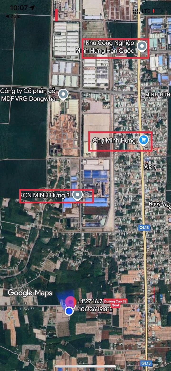 Đất nền Chơn Thành 138m² giá 540 triệu - Vị trí siêu tiềm năng!