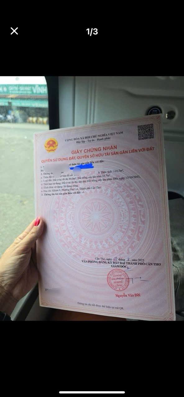 Đất thổ cư hẻm 623 Trần Hưng Đạo, Cần Thơ 80m² - Giá 500 triệu, thương lượng chính chủ!