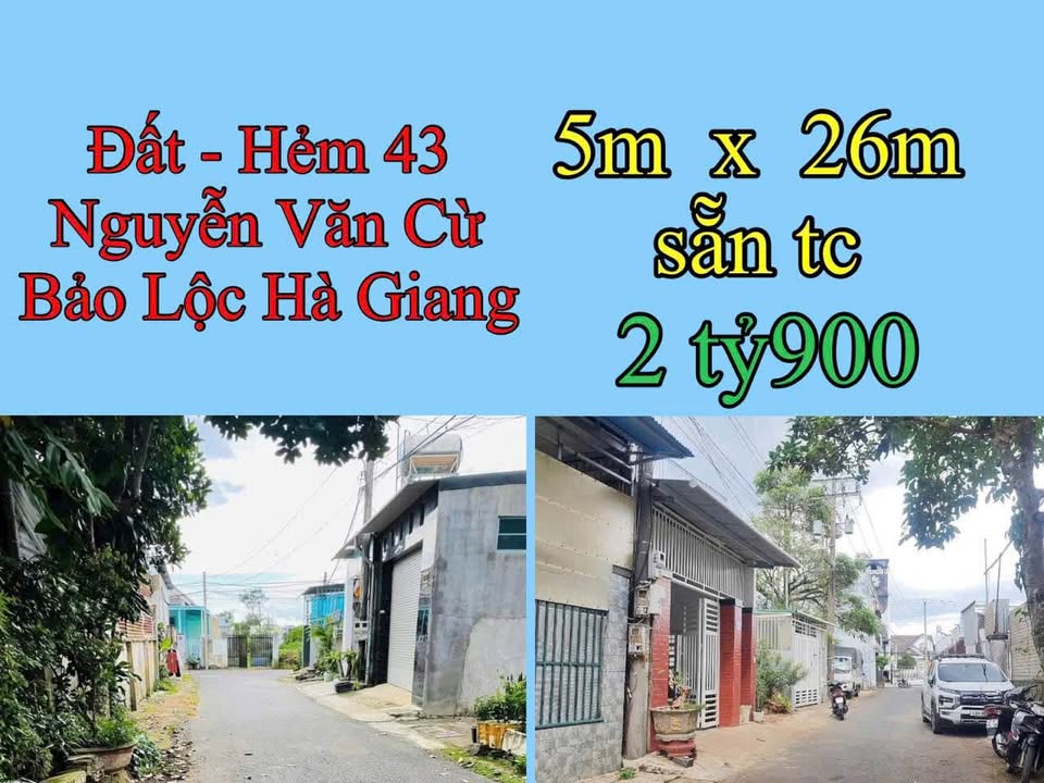 Đất nền Hẻm 43 Nguyễn Văn Cừ Bảo Lộc 130m² giá 2.9 tỷ - Pháp lý rõ ràng, sẵn sàng xây dựng!