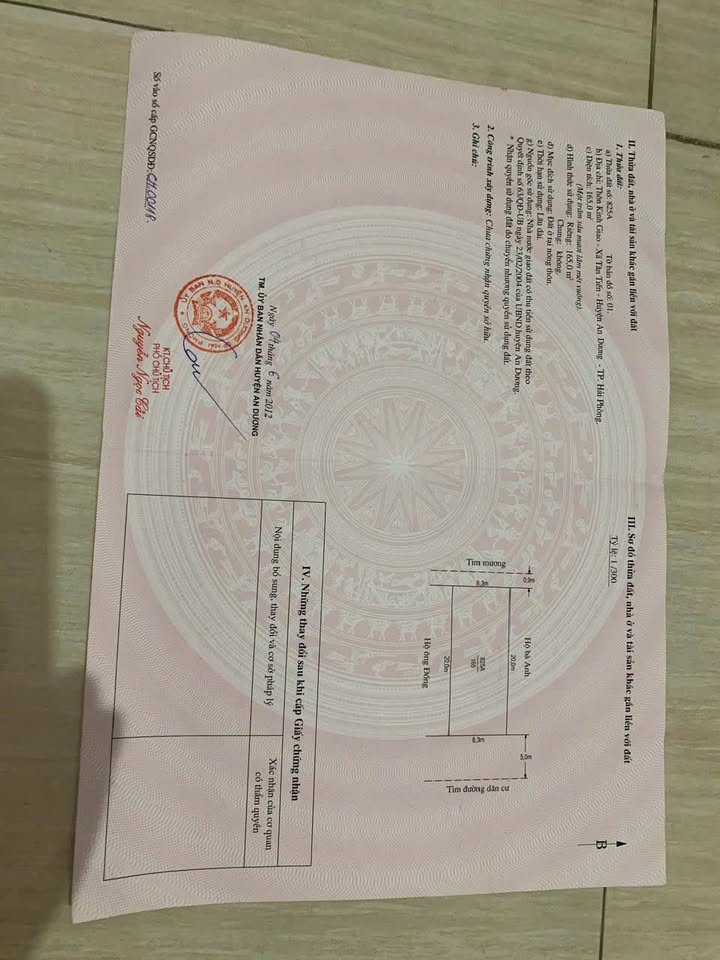 Lô đất 165m² khu tái định cư An Dương Hải Phòng - Giá tốt nhất thị trường!