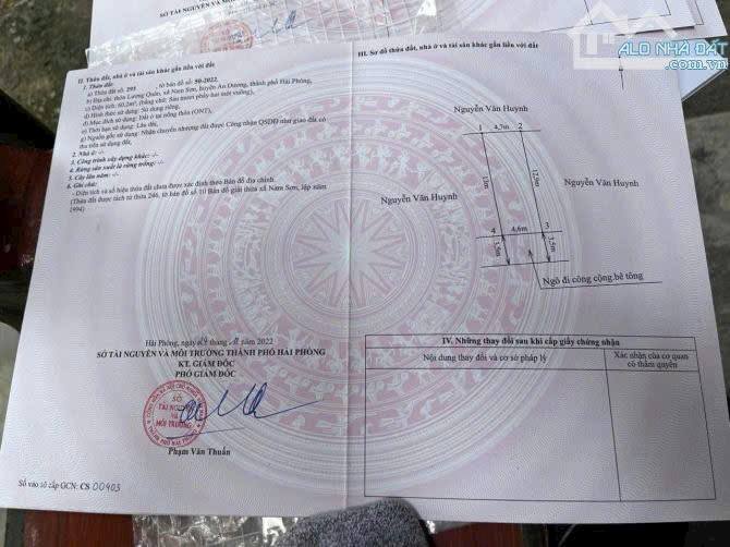 Bán đất Lương Quán, Nam Sơn, An Dương 60m² giá 1.8 tỷ - Phong thủy tốt, ô tô vào tận nơi!