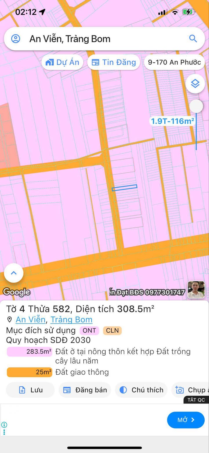 Đất thổ cư 100% Ấp 4 An Viễn 309m² giá 2.9 tỷ - Đầu tư sinh lời ngay!