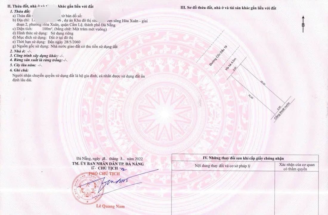 Đất nền Cồn Dầu 19, Hoà Xuân 100m² giá 5.7 tỷ - Sổ đỏ chính chủ, xây dựng ngay!