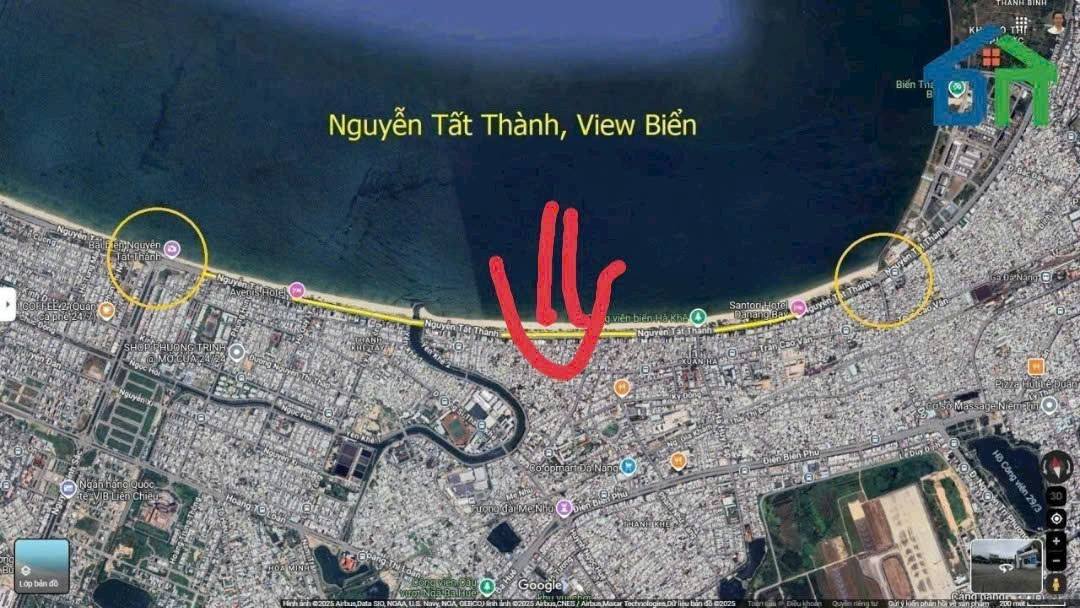 Bán đất tặng nhà cấp 4 mặt tiền biển Nguyễn Tất Thành 123m² giá 14,5 tỷ - Cơ hội đầu tư tuyệt vời!