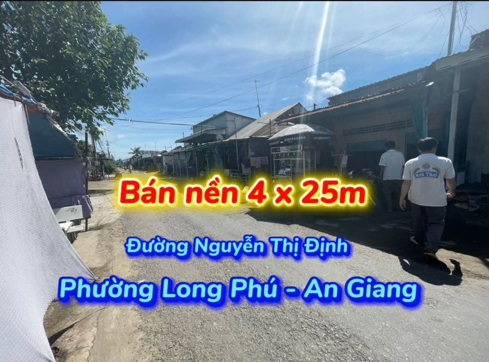 Đất nền mặt tiền đường Nguyễn Thị Định, phường Long Phú, An Giang 100m² giá 700 triệu - Cơ hội đầu tư hấp dẫn!