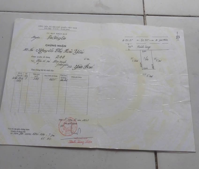 Đất ở Hợp Minh, Yên Bái 240m² giá 1.9 tỷ - Gần khu công nghiệp và nhà hàng