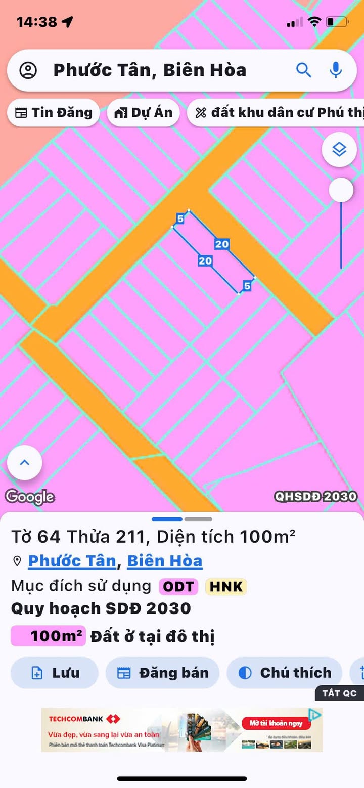 Đất thổ cư Phước Tân Biên Hòa 100m² giá 1.45 tỷ - Sổ đỏ chính chủ!