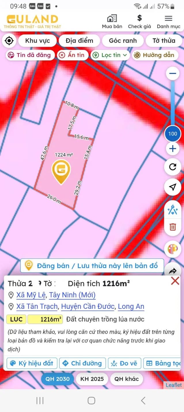 Đất nền Tân Trạch, Cần Đước 1200m² - Giá tốt, mặt tiền đường lớn!