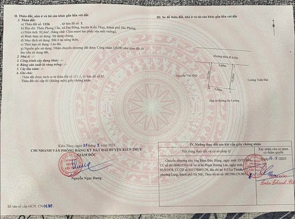 Đất nền Kiến Thụy Hải Phòng 92m² giá 3.241 tỷ - Vị trí đẹp, cơ hội đầu tư lớn!