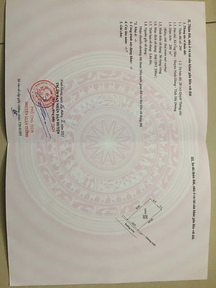 Đất thổ cư 200m² tại Ứng Hòe, Ninh Giang - Giá 1.5 tỷ, mặt tiền 10m!