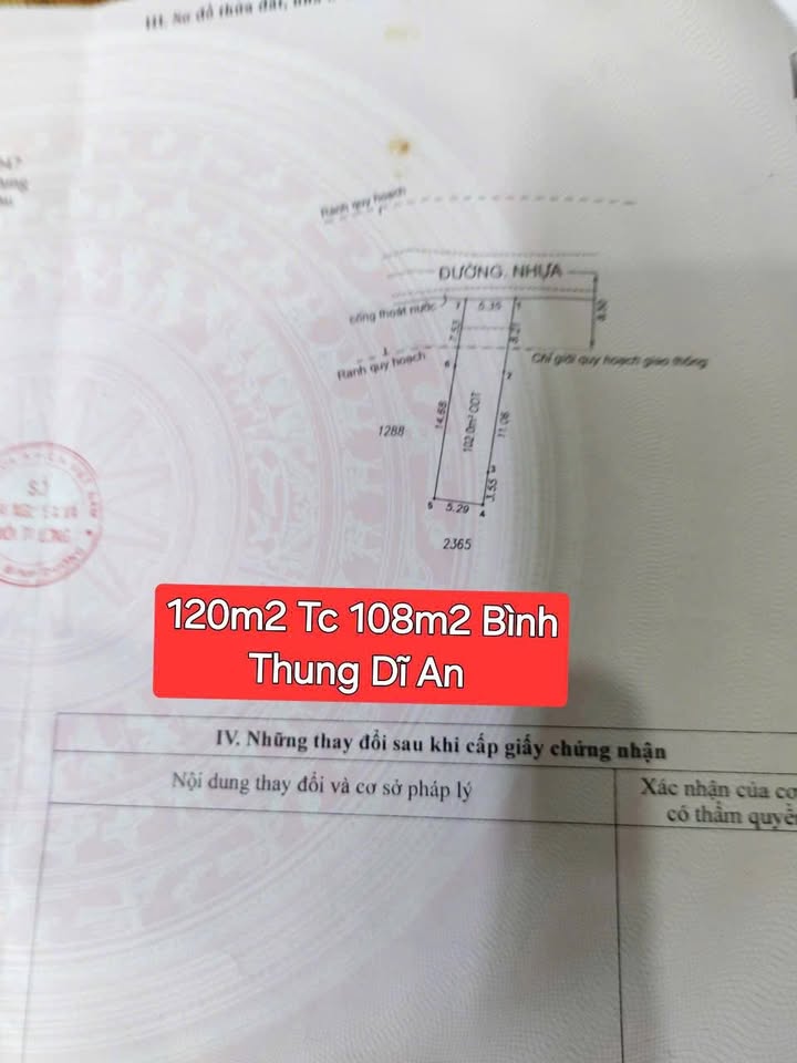 Bán đất tặng nhà trệt lầu 120m² tại Bình Thung, Dĩ An - Giá chỉ 5 tỷ thương lượng!