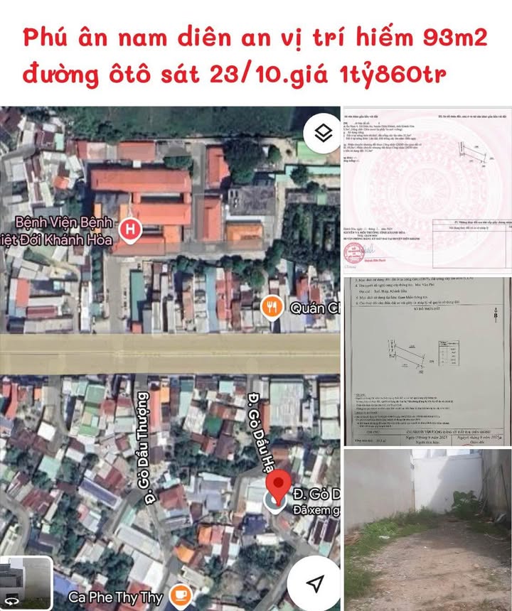 Đất nền Diên An, Diên Khánh 93m² giá 1.86 tỷ - Vị trí hiếm có, ô tô vào tận nơi!