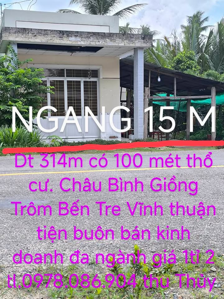 Nhà mặt tiền đường tỉnh 883, Giồng Trôm, 314m² giá 1.2 tỷ - Kinh doanh đa ngành