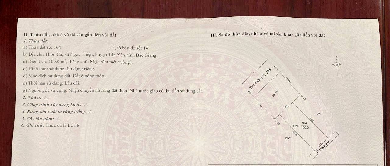 Đất nền mặt đường TL295 Ngọc Thiện 100m² giá 2 tỷ - Cơ hội đầu tư hấp dẫn!