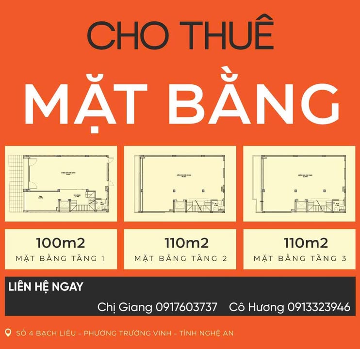 Cho thuê văn phòng tại Vinh 100m² - Vị trí trung tâm, tiện lợi kinh doanh!