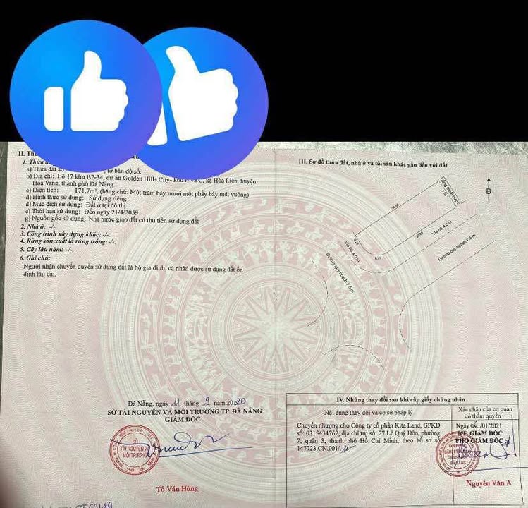 Đất nền Golden Hills City Đà Nẵng 171m² giá 5.8 tỷ - Chính chủ cần bán gấp!