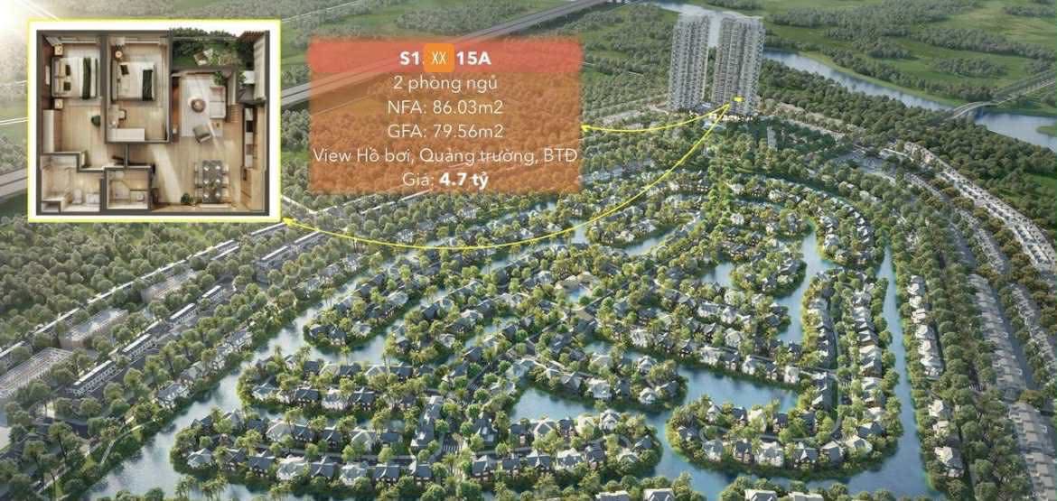 Căn hộ Sky Retreat Bến Lức 86m² giá 4.589 tỷ - View triệu đô không bị chắn!