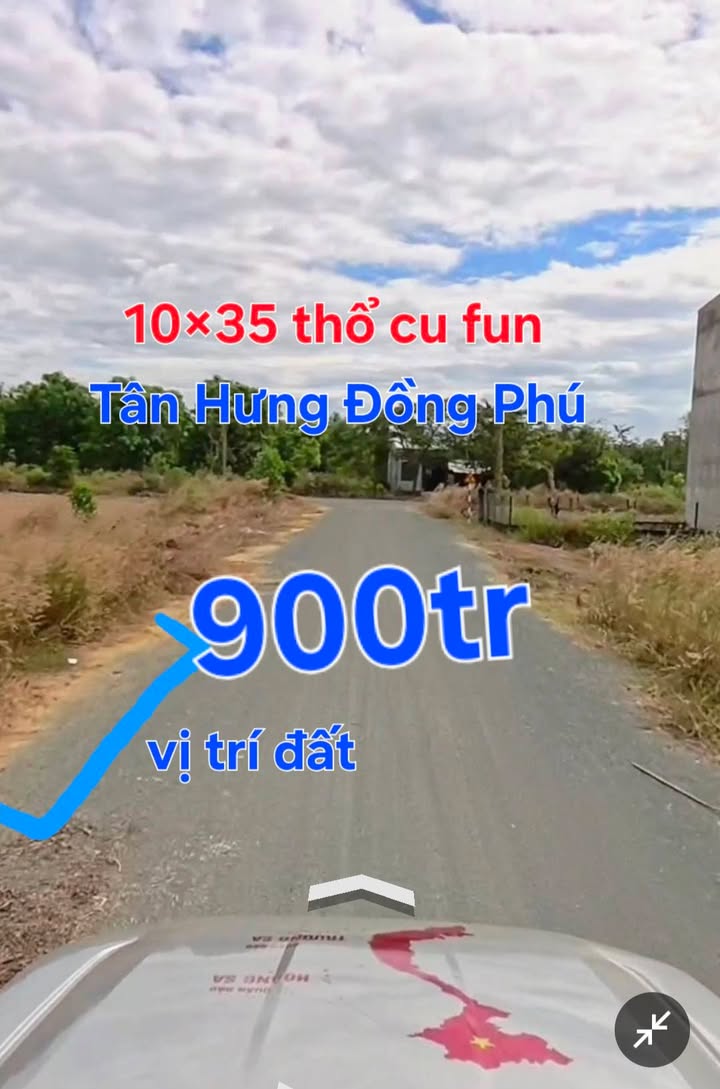 Đất nền 350m² tại Tân Hưng, Đồng Phú - Vị trí đắc địa gần trường học