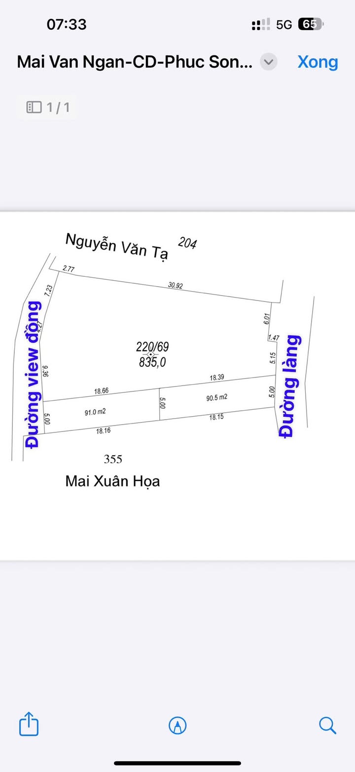 Đất nền chính chủ tại xã Phúc Sơn, 91m² - Đầu tư sinh lời lý tưởng!