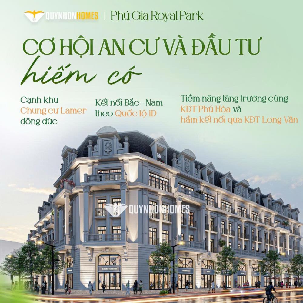 Căn hộ Shophouse Phú Gia Royal Park Quy Nhơn 80m² giá 5.5 tỷ - Đầu tư sinh lời ngay hôm nay!