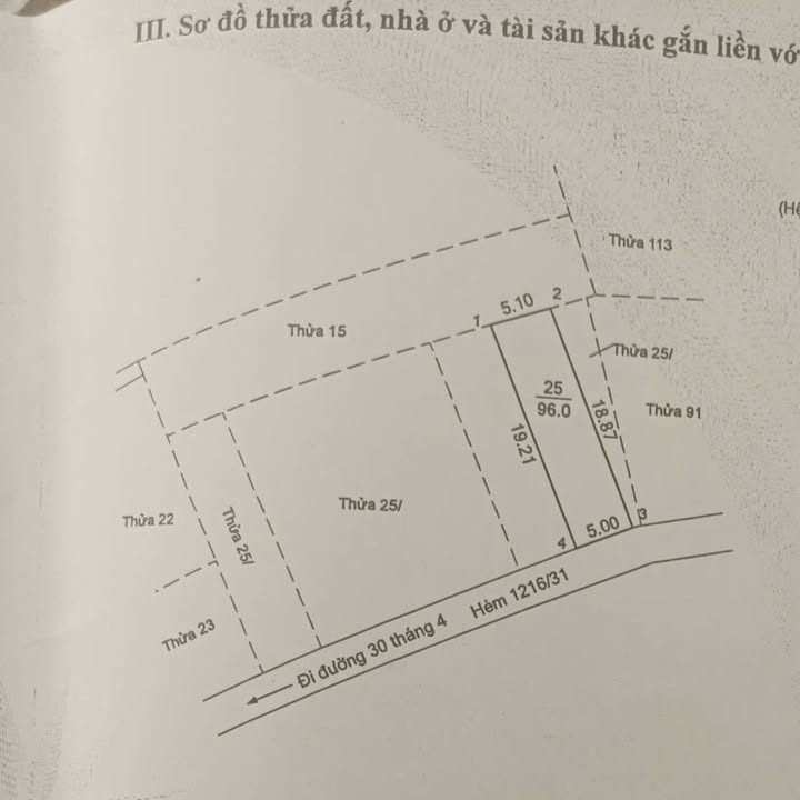 Đất sổ đỏ hẻm 1216 đường 30/4, Vũng Tàu 96m² giá 2.45 tỷ - Đầu tư sinh lời!