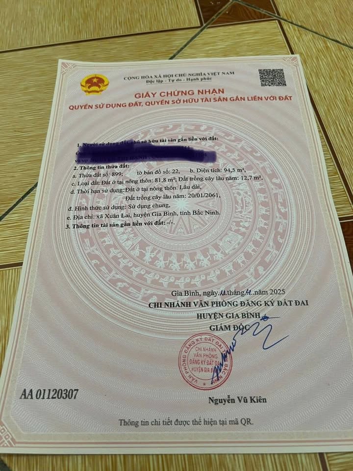 Lô đất Xuân Lai, Gia Bình 94.5m² giá chuyển nhượng chỉ 2.xxx - Đường rộng sắp mở!