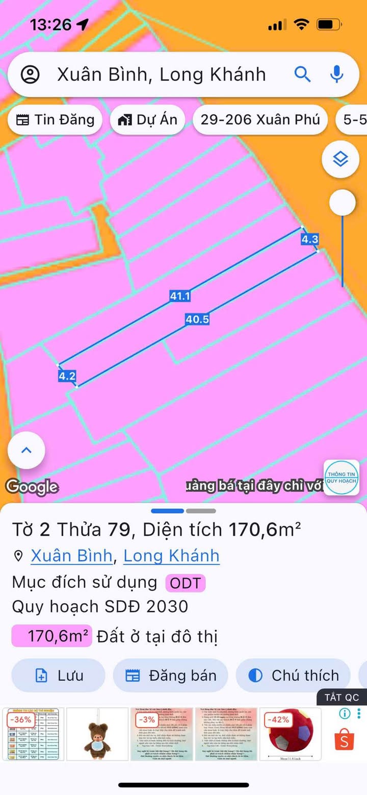 Đất nền đường Hùng Vương, phường Long Khánh 176.33m² giá 16 tỷ - Vị trí đắc địa, đầu tư sinh lời!