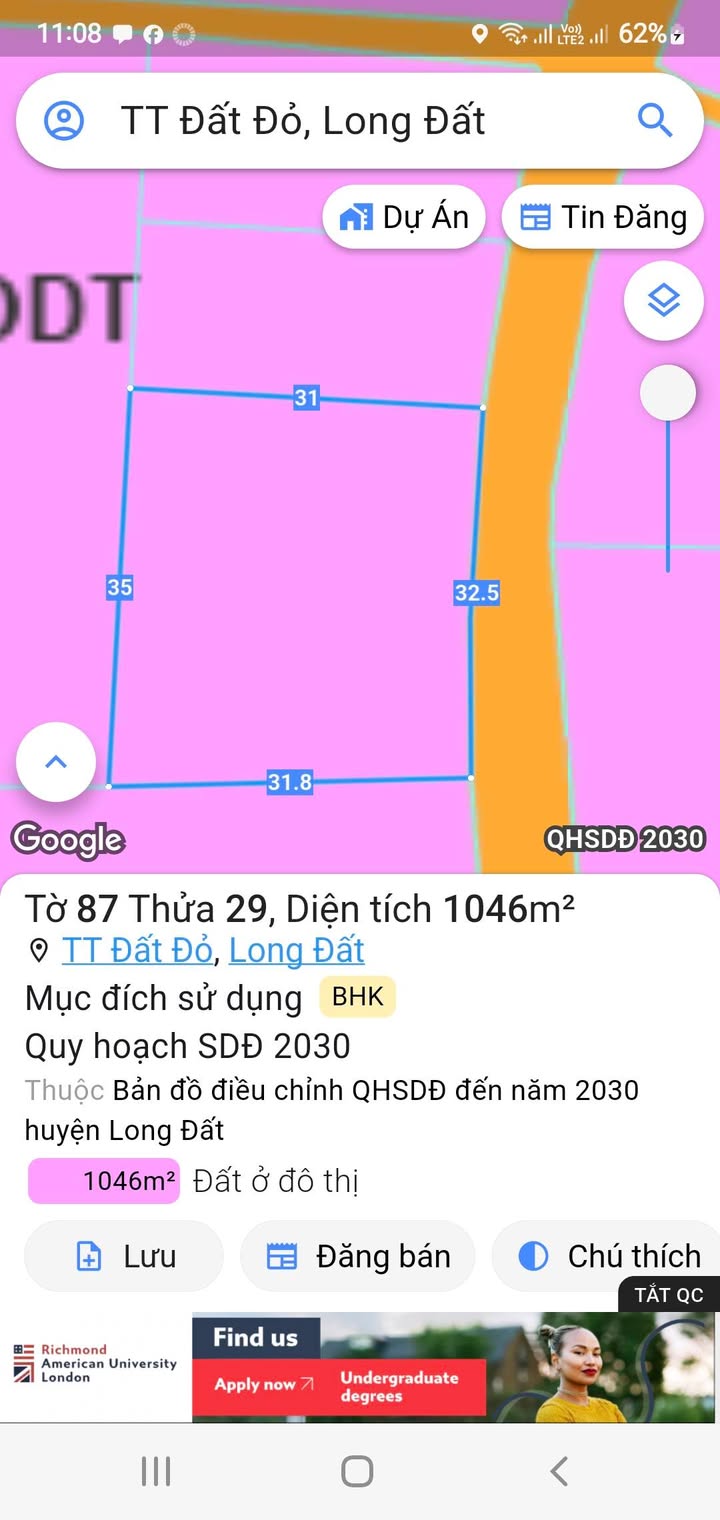 Bán đất mặt tiền đường Phước Thọ, Đất Đỏ, 300m² giá 2.6 tỷ - Sổ đỏ chính chủ