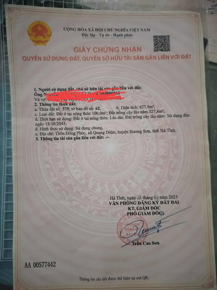 Đất nền thôn Đồng Phúc, xã Sơn Giang 705m² - Chính chủ giá thỏa thuận!