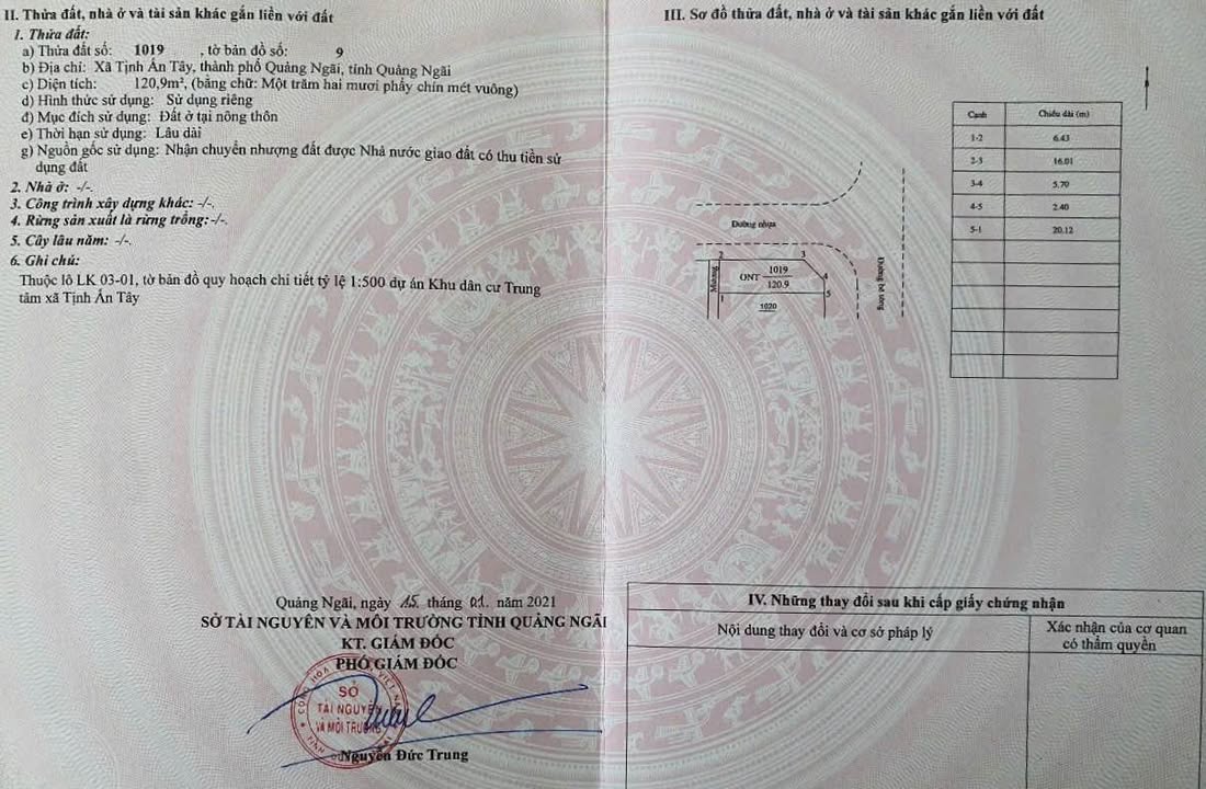 Đất nền lô góc Tịnh Ấn Tây 120,9m² giá 1.57 tỷ - Sổ hồng chính chủ, thương lượng ngay!