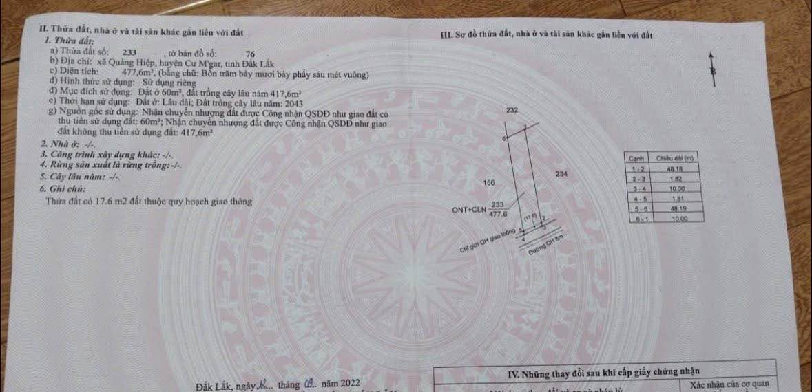 Đất nền Quảng Hiệp Cư M'gar 500m² giá 500 triệu - Đầu tư sinh lời ngay!