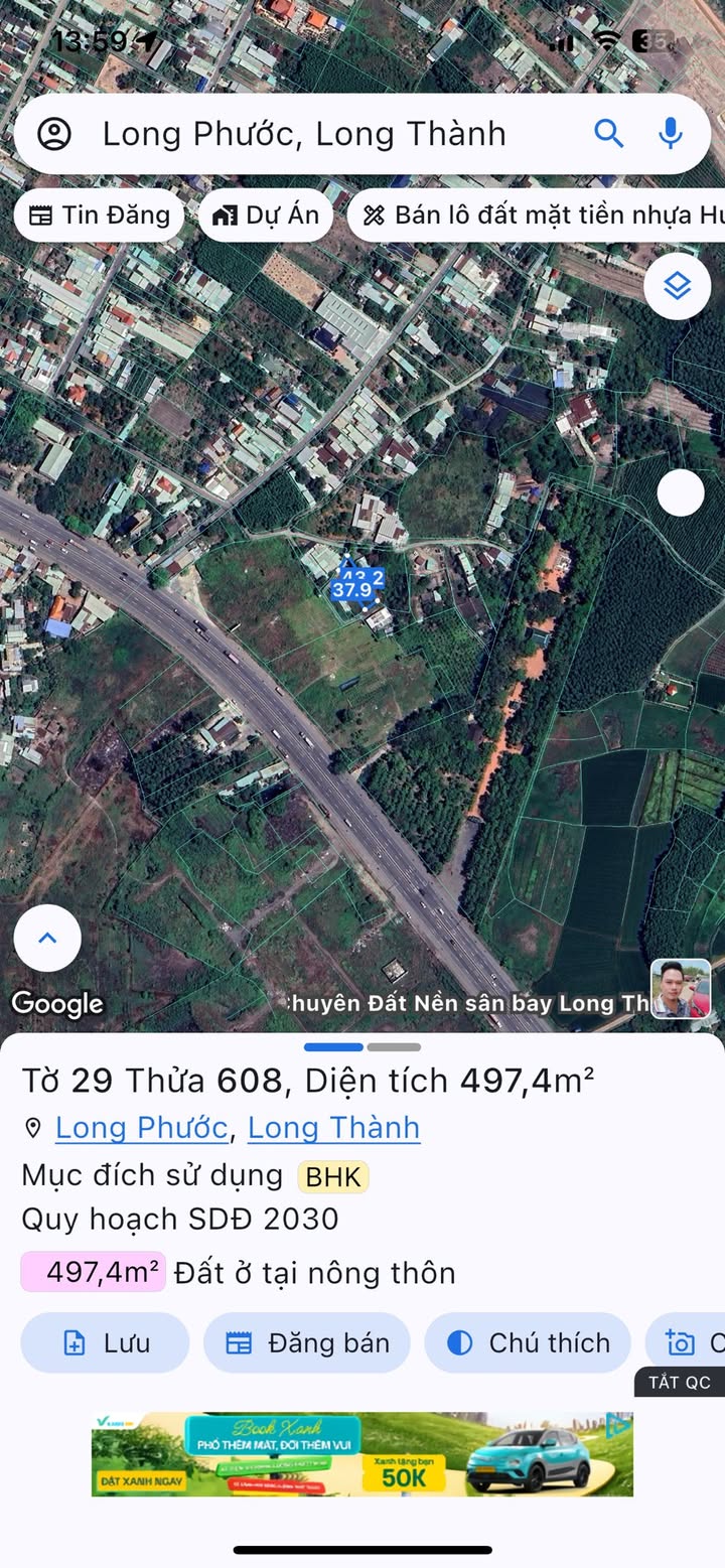 Đất nền Long Phước, Long Thành 497m² giá 2.1 tỷ - Cơ hội đầu tư hấp dẫn!