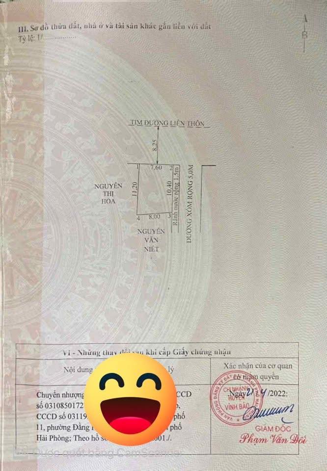 Đất nền Vĩnh Hòa, Hải Phòng 83m² chỉ 1 tỷ - Đầu tư sinh lời ngay!