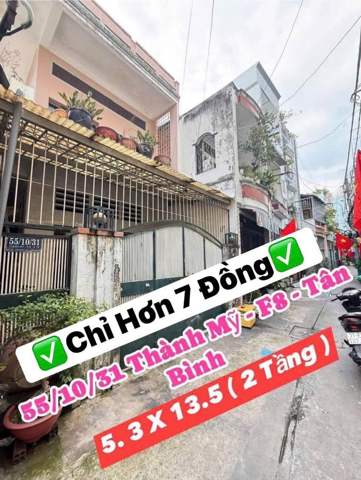 Nhà phố Hẻm 55 Thành Mỹ, Tân Bình 71.55m² giá 7.9 tỷ - Mặt tiền hẻm xe hơi, đầu tư sinh lời!