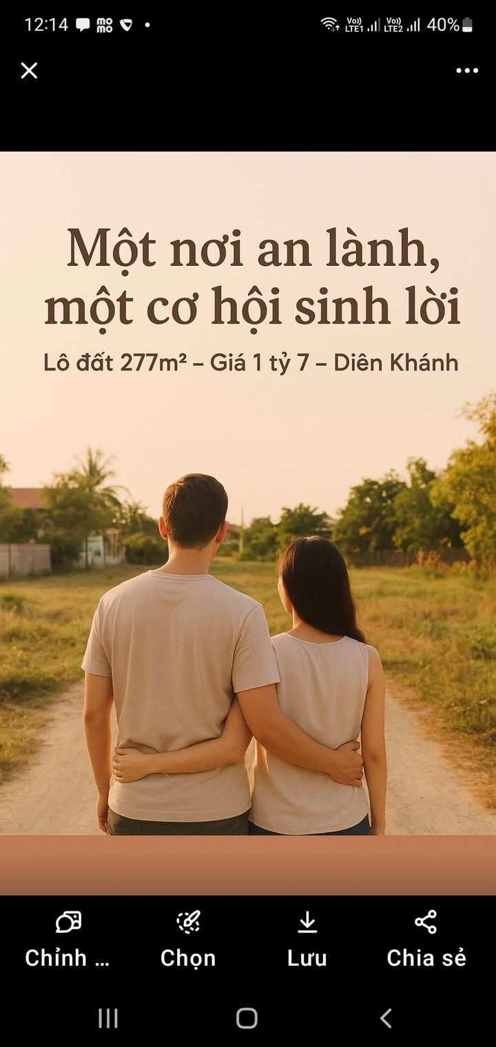 Đất thổ cư 277m² tại Diên An, Diên Khánh - Yên tĩnh, dễ bố trí nhà vườn chỉ 1.7 tỷ!