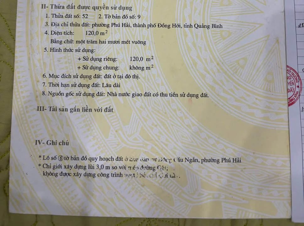 Nhà phố Phú Hải, Đồng Hới 120m² giá chỉ 3.5 tỷ - Cơ hội sở hữu ngay!