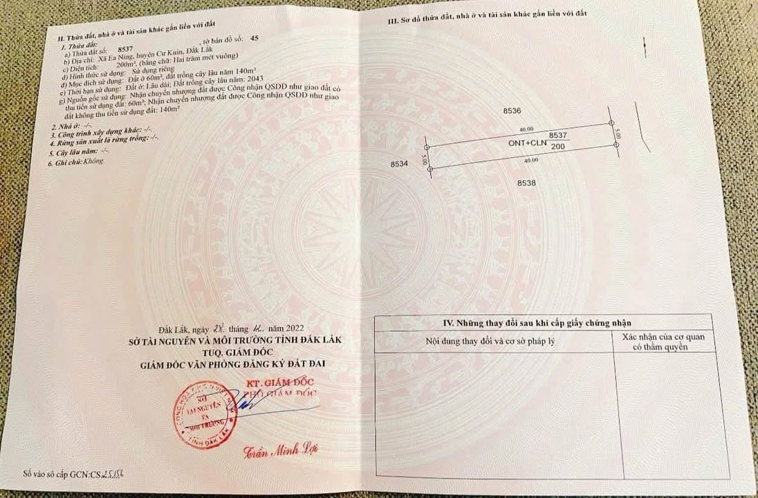 Đất nền Ea Ning, huyện Cư Kuin 200m² giá 299 triệu - Cơ hội đầu tư tuyệt vời!